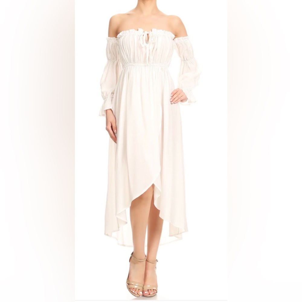 Anna-Kaci White Off-Shoulder Maxi Dress | NWT Size L